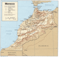 Morocco Shading Relief Map - Mapsof.Net Map